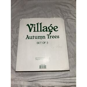 Dept 56 Village Autumn Trees Set 3 52616 Red Orange Yellow Fall Foliage Vtg